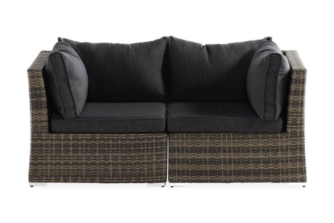 Loungesoffa utomhus utomhus wisconsin premium med armstöd 2-sits - konstrotting/grå