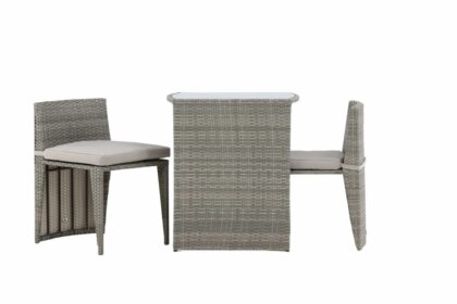 Savanna caféset 50 cm + 2 matstolar utomhus - grå