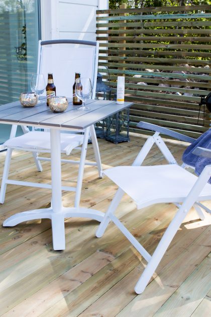 Colorado caféset 70 cm + 2 albany matstolar - vit/grå