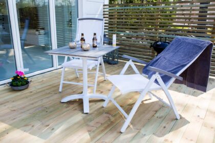 Colorado caféset 70 cm + 2 albany matstolar - vit/grå