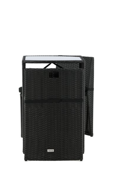 Savanna caféset 50 cm + 2 matstolar utomhus - svart