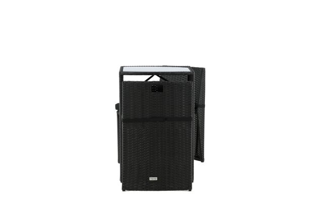 Savanna caféset 50 cm + 2 matstolar utomhus - svart