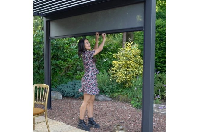 Rullgardin paviljong vägg mirador 3m grå -