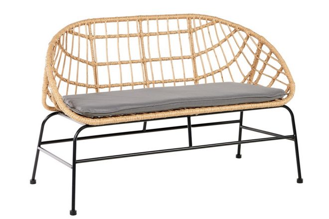 Trägårdsutesoffa perugia med dyna 130 cm -