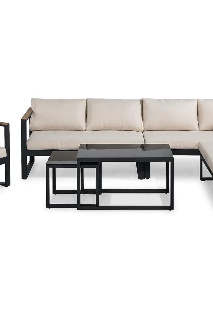 Loungegrupp utomhus aspvik - svart/teak