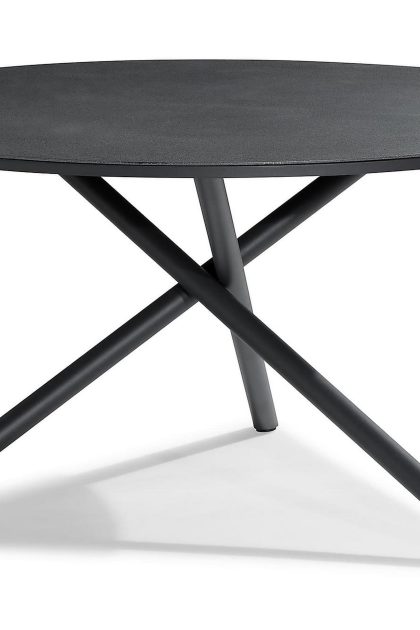 Matbord utomhus alex 140 cm runt - vit/grå
