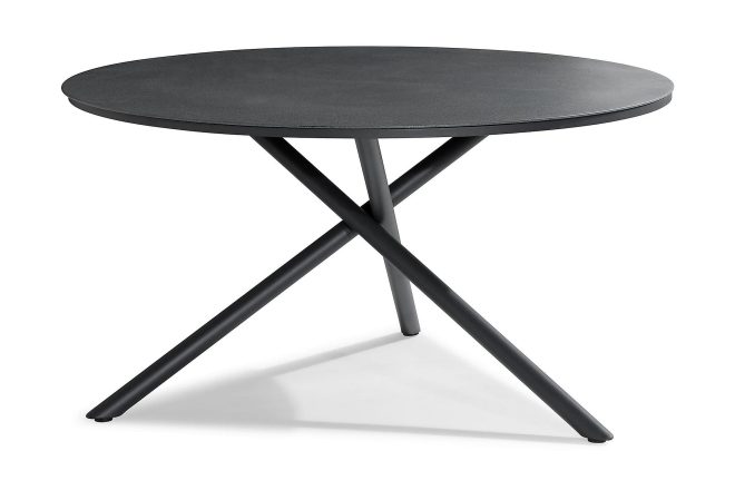 Matbord utomhus alex 140 cm runt - vit/grå