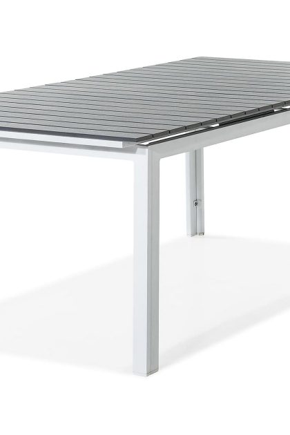Förlängningsbart matbord utomhus tunis 220-280x100 cm - vit/grå