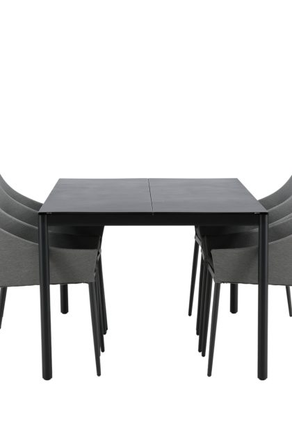 Modena matgrupp utomhus 200x100 cm + 6 spoga matstol - svart