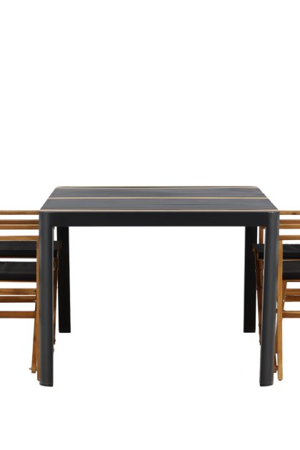 Togo matgrupp utomhus 150x100 cm + 4 marion stol - svart/brun