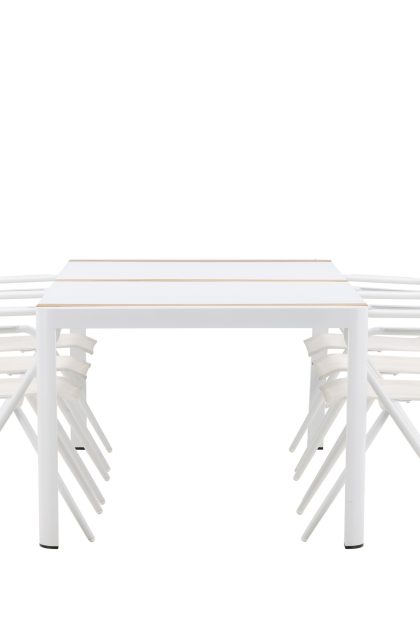 Togo matgrupp utomhus 200x100 cm + 6 alina matstol - vit