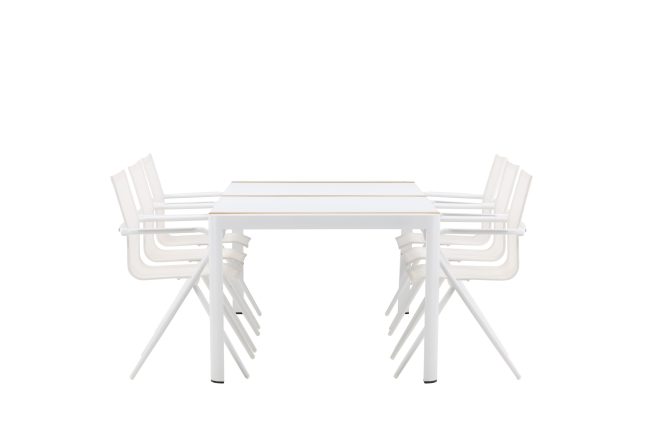 Togo matgrupp utomhus 200x100 cm + 6 alina matstol - vit