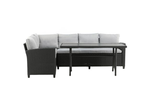 Bentwood loungegrupp utomhus 5-sits - svart/grå