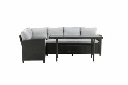 Bentwood loungegrupp utomhus 5-sits - svart/grå