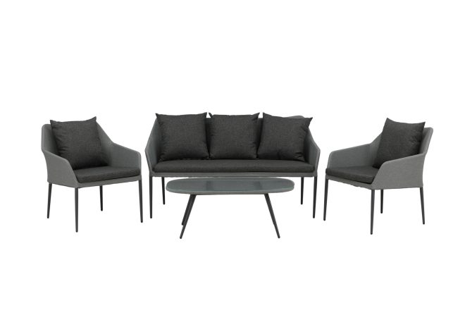 Spoga loungegrupp utomhus 4-sits - svart/grå