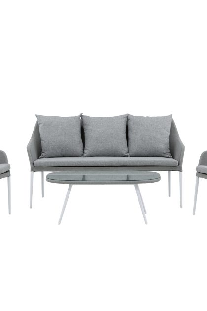 Spoga loungegrupp utomhus 4-sits - vit/grå