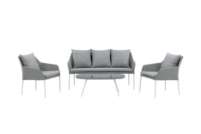Spoga loungegrupp utomhus 4-sits - vit/grå