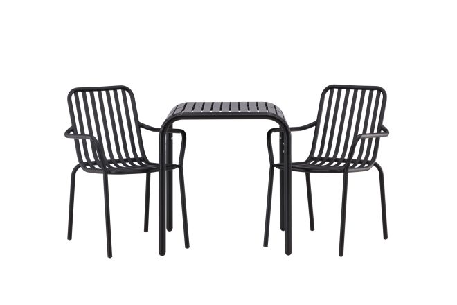 Borneo caféset 70 cm + 2 st peking karmstolar - svart