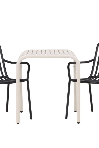 Borneo caféset 70 cm + 2 st peking karmstolar - svart/beige