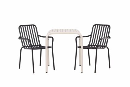 Borneo caféset 70 cm + 2 st peking karmstolar - svart/beige