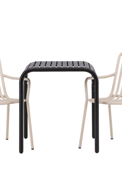Borneo caféset 70 cm + 2 st peking karmstolar - beige/svart