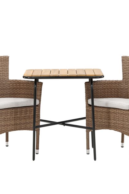 Holmbeck caféset 70 cm + 2 st malina karmstolar - brun