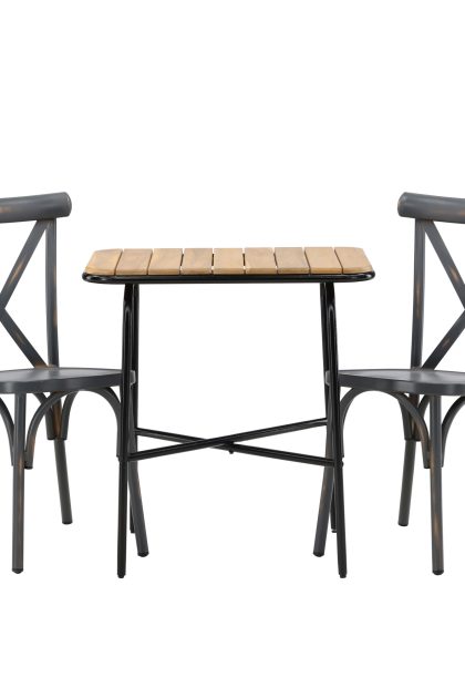 Holmbeck caféset 70 cm + 2 st tablas matstolar - brun/mörkgrå