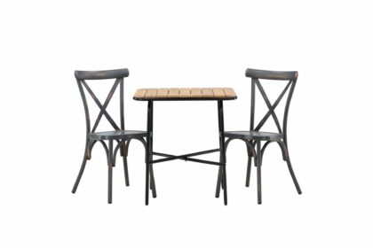 Holmbeck caféset 70 cm + 2 st tablas matstolar - brun/mörkgrå