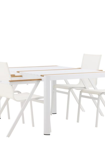 Togo matgrupp utomhus 150 cm + 4 st mexico karmstolar - vit