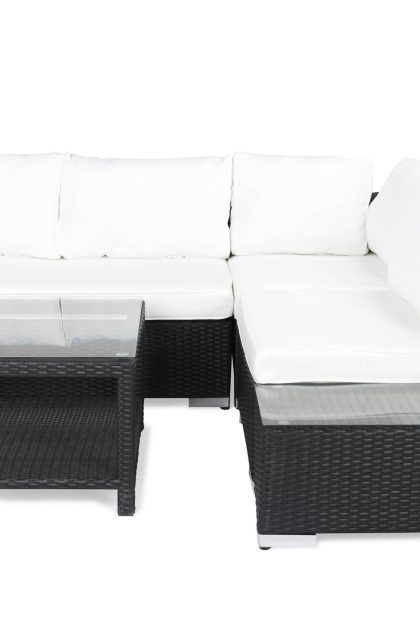 Loungegrupp utomhus bahamas 4-sits bord 75x75 - avslut svart