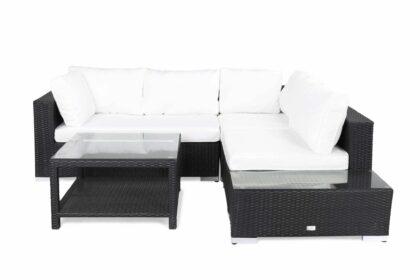 Loungegrupp utomhus bahamas 4-sits bord 75x75 - avslut svart