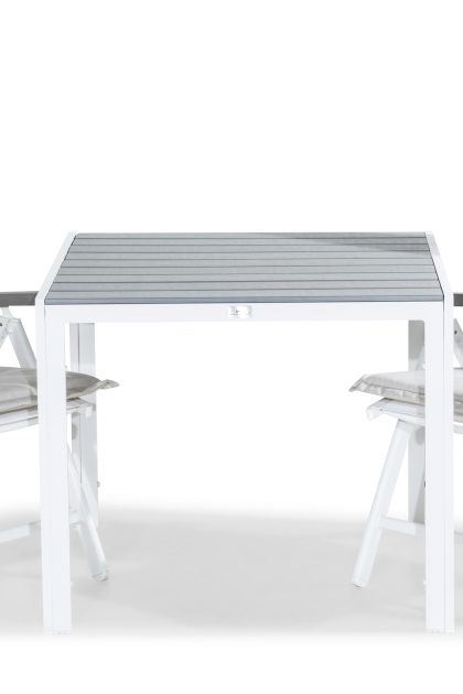 Matgrupp utomhus tunis 90x90 + 2 monaco lyx positionsstol dyna - vit|offwhite