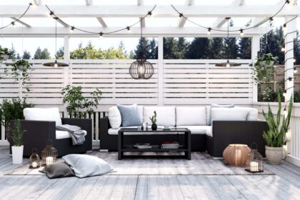 Loungegrupp utomhus bahamas 6-sits bord m hylla - fåtölj svart