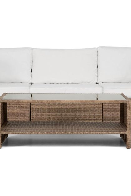 Loungegrupp utomhus bahamas 3-sits bord m hylla - sand