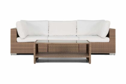 Loungegrupp utomhus bahamas 3-sits bord m hylla - sand