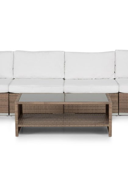 Loungegrupp utomhus bahamas 4-sits bord m hylla - sand