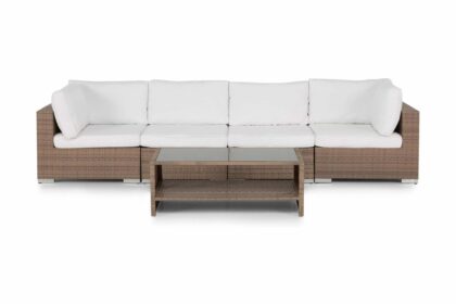 Loungegrupp utomhus bahamas 4-sits bord m hylla - sand