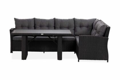 Loungegrupp utomhus james svart/aintwood - bord soffa höger