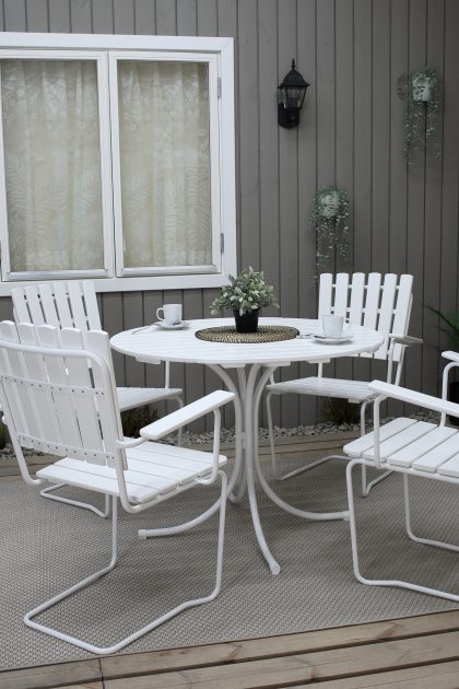 Karmstol utomhus vaxholm 4-pack vit - kwa