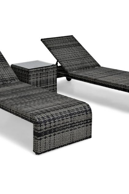 Solsängsset grå bahamas 2-sits sidobord