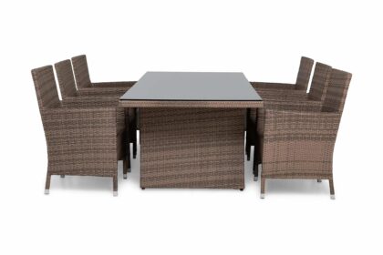 Matgrupp utomhus majestic 210 + 6 thor fåtölj - sand|sand