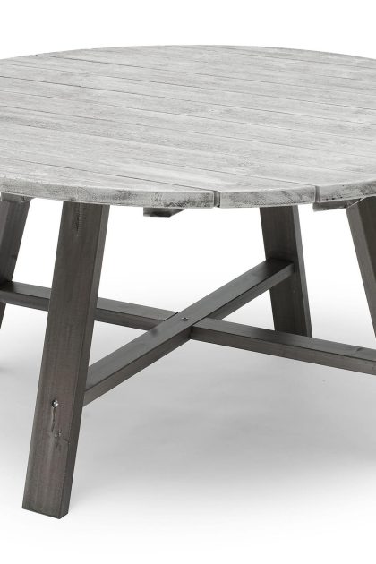 Matbord utomhus shabby chic 138 cm runt grå - hillerstorp