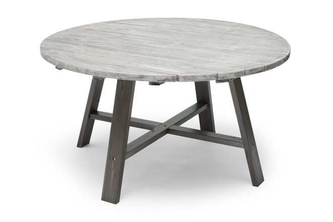 Matbord utomhus shabby chic 138 cm runt grå - hillerstorp