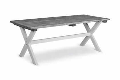 Matbord utomhus shabby chic 195x86 cm grå/vit - hillerstorp