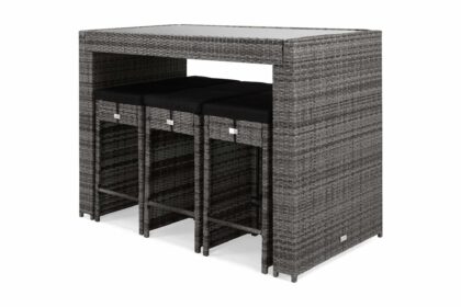 Barset bahamas med 6 barstolar - grå