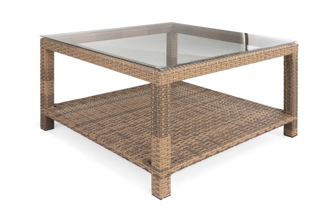 Bord bahamas 75x75 cm med hylla - sand
