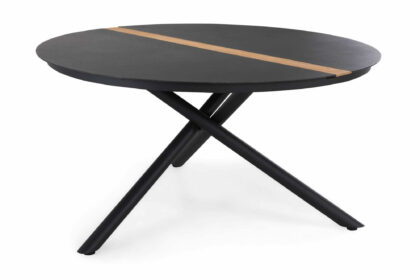 Matbord utomhus bastian 140 cm runt - svart|teak