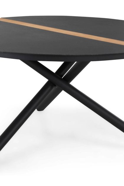 Matbord utomhus bastian 140 cm runt - svart|teak