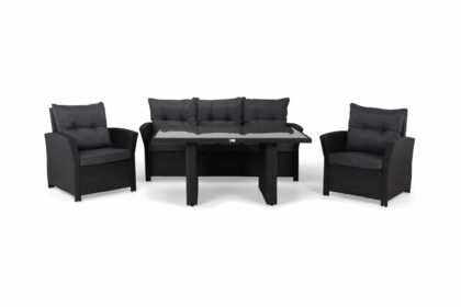 Soffgrupp utomhus james - glas|svart
