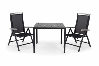 Matgrupp utomhus tunis 90 + 2 monaco lyx positionsstol - svart
